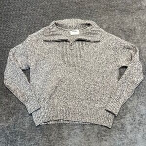 Old Navy Womens Gray Speckled Knit Half Zip Sweater Size L